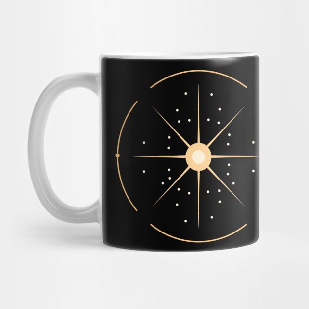 Minimal Sun Logo, Celistial Astronomy Space Art by Moonfarer